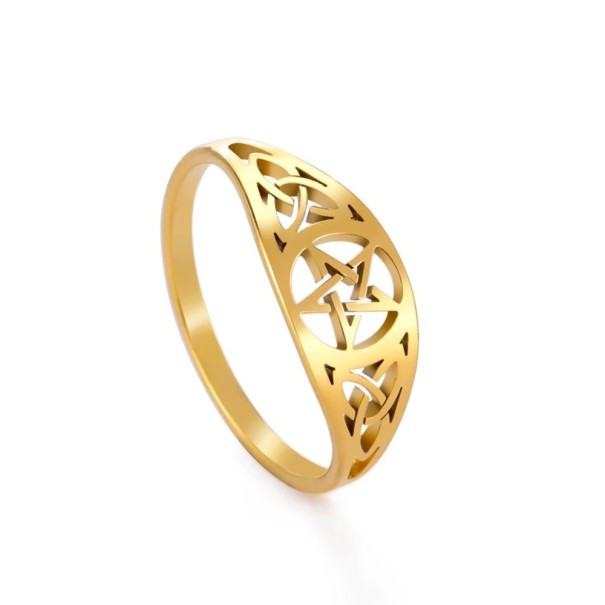 Damen-Sternring D2995 golden 8