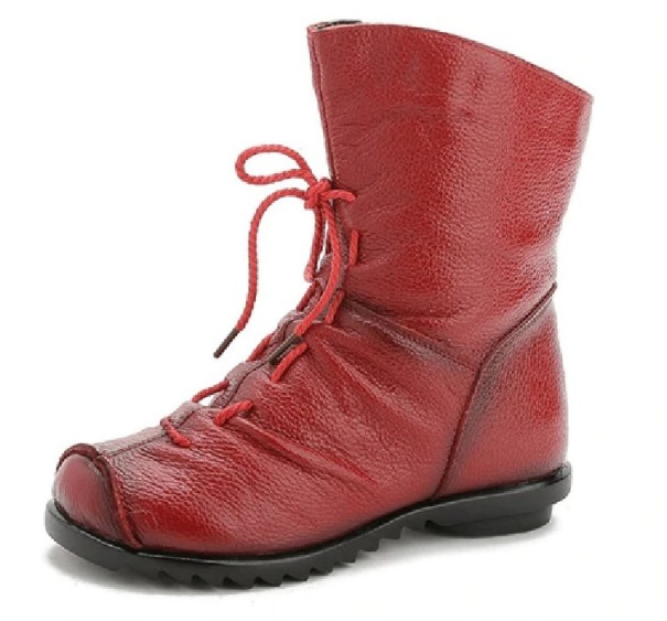 Damen-Stiefeletten aus Kunstleder J2370 rot 38