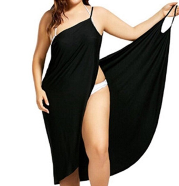 Damen-Strandkleid P969 schwarz XXL