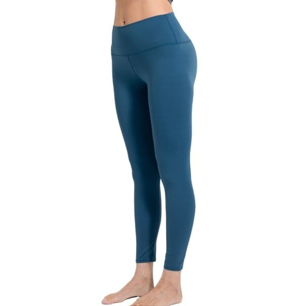 Damen Stretch Sporthose mit High Waist Push-Up Effekt Leggings für Fitness und Laufen Bequeme elastische Sport Leggings blau M