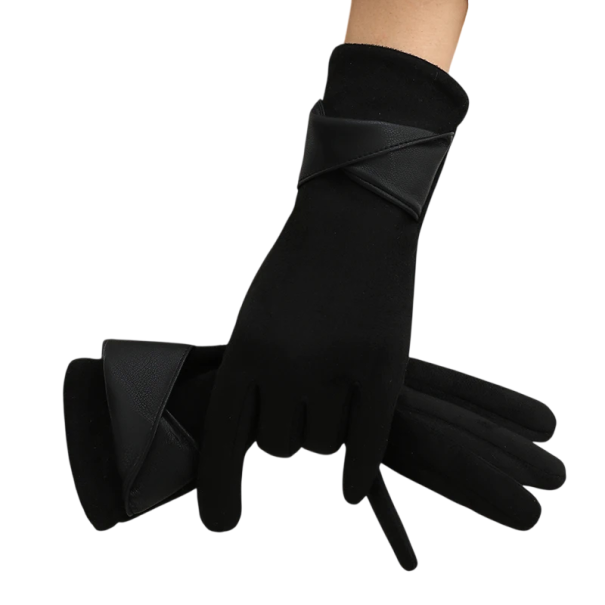 Damen Strickhandschuhe Einheitsgröße Warme Winterhandschuhe mit feinem Samtoberfläche für den täglichen Gebrauch schwarz