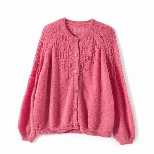 Damen-Strickpullover A2340 dunkelrosa S