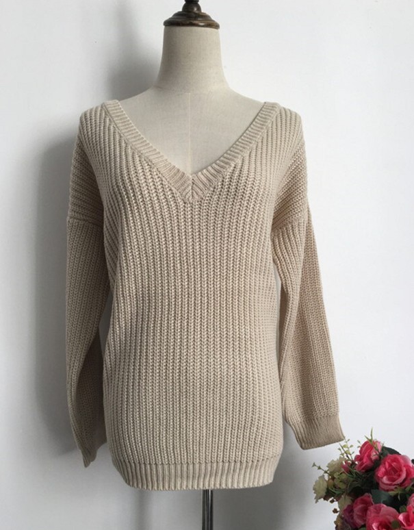 Damen-Strickpullover A2976 beige