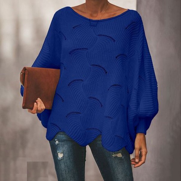 Damen-Strickpullover G324 blau 4XL