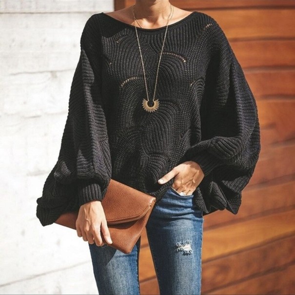 Damen-Strickpullover G324 schwarz 3XL