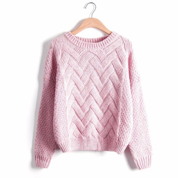 Damen-Strickpullover J2859 rosa