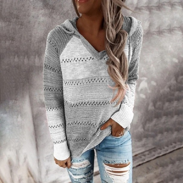 Damen-Strickpullover mit Kapuze G396 L 4