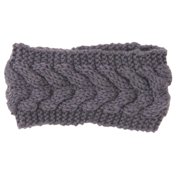 Damen-Strickstirnband J3256 grau