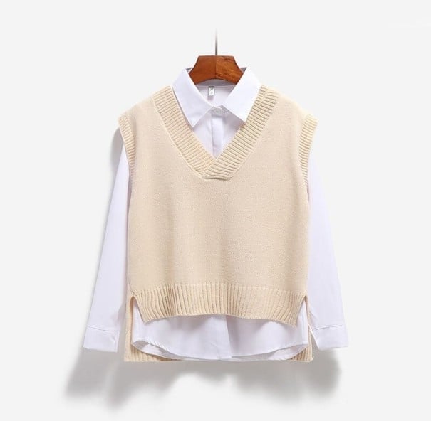 Damen-Strickweste P1490 beige M