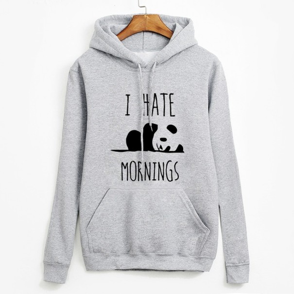 Damen-Sweatshirt I HATE MORNINGS grau XL