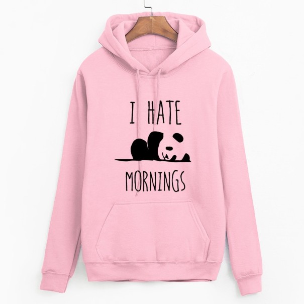 Damen-Sweatshirt I HATE MORNINGS rosa L