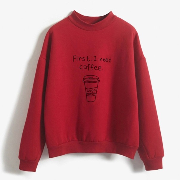Damen-Sweatshirt KAFFEE rot XL