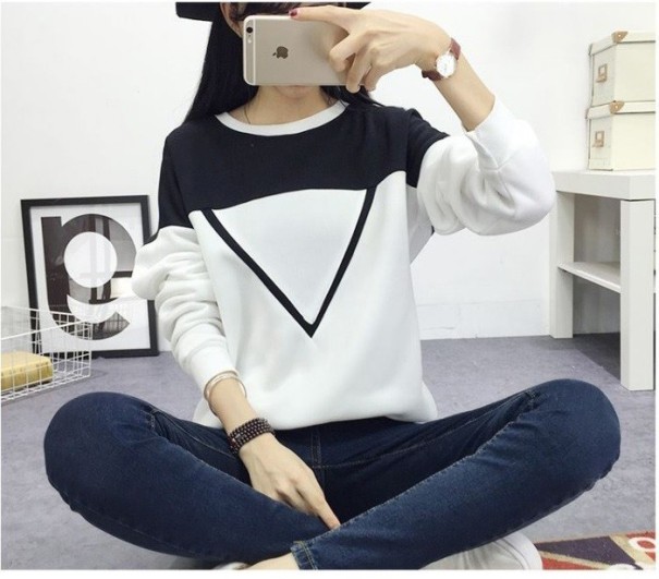 Damen-Sweatshirt mit Dreieck J1055 weiß M