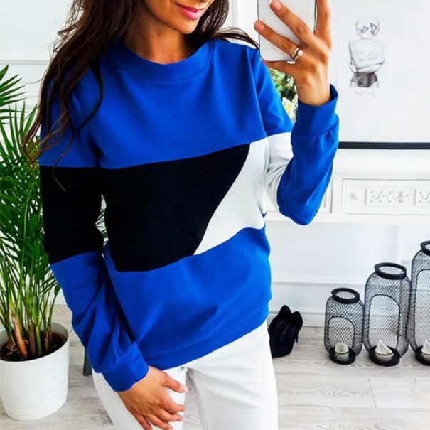 Damen-Sweatshirt mit Muster A39 blau M