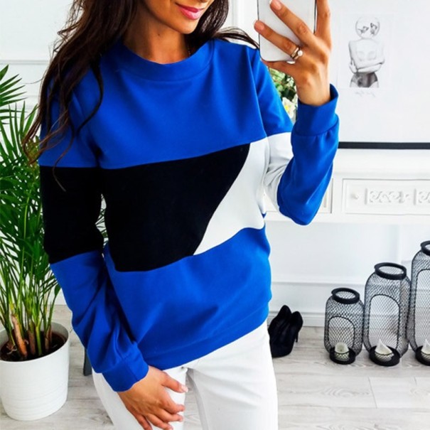 Damen-Sweatshirt mit Muster A39 blau S