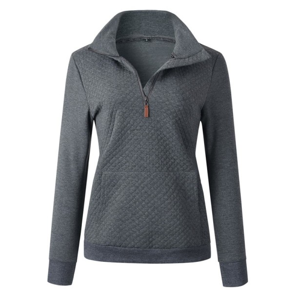 Damen-Sweatshirt mit Muster A57 dunkelgrau L