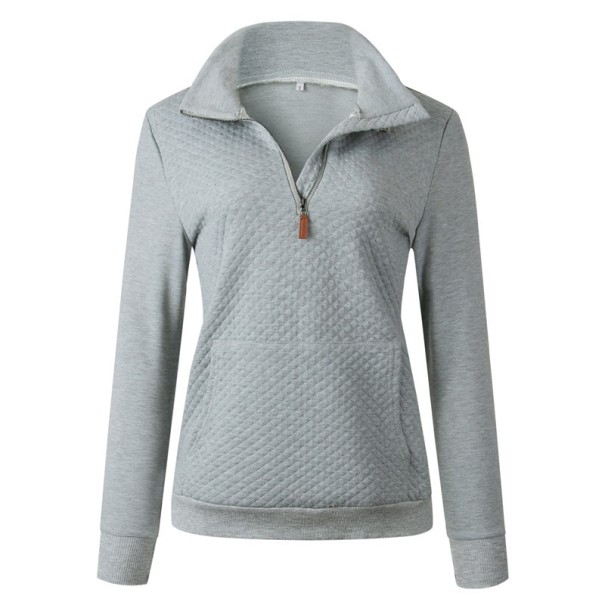 Damen-Sweatshirt mit Muster A57 hellgrau XL