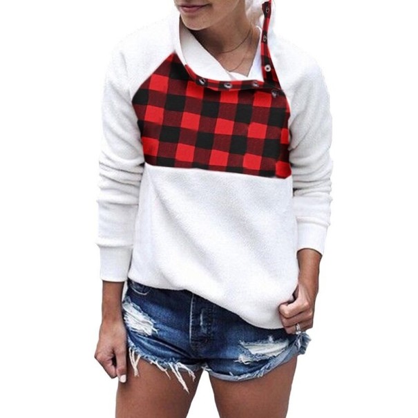 Damen-Sweatshirt mit Muster rot XXL