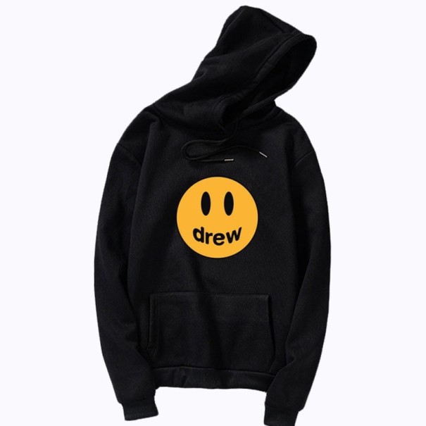 Damen-Sweatshirt mit Smiley-Aufdruck schwarz L