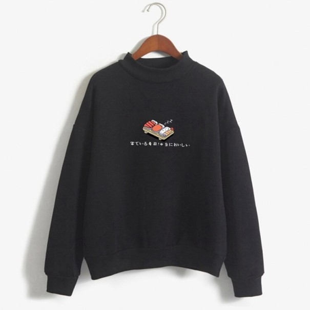 Damen-Sweatshirt mit Sushi-Motiv schwarz M