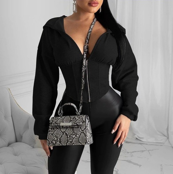 Damen-Sweatshirt P2082 schwarz L