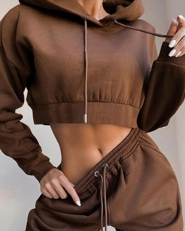 Damen-Sweatshirt und Jogginghose B870 braun S