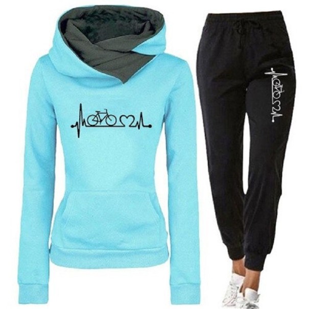 Damen-Sweatshirt und Jogginghose B875 hellblau L