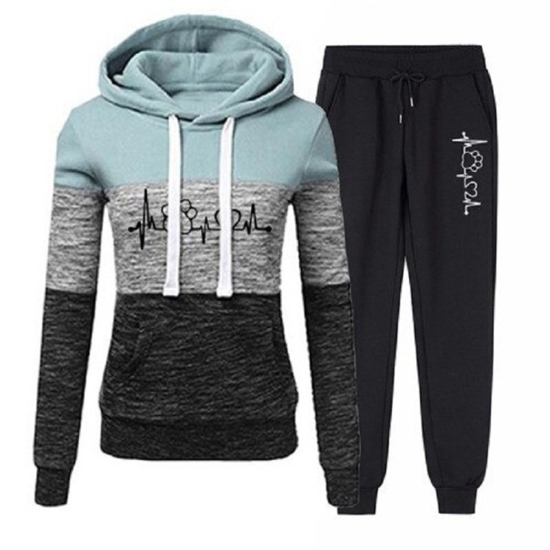 Damen-Sweatshirt und Jogginghose B886 hellblau L