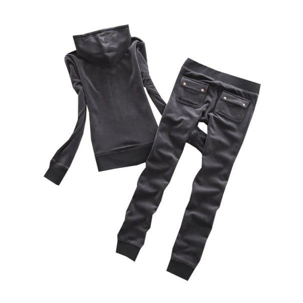 Damen-Sweatshirt und Jogginghose B991 dunkelgrau M