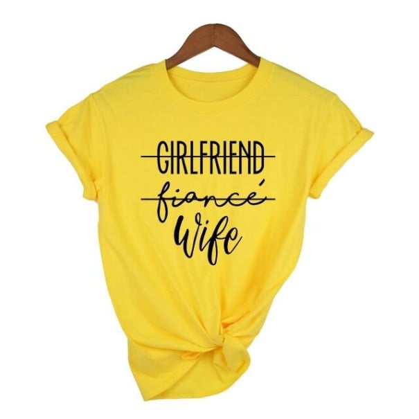 Damen T-Shirt Freundin gelb L