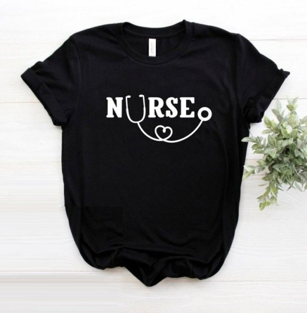 Damen-T-Shirt für Krankenschwestern A1271 schwarz XXS