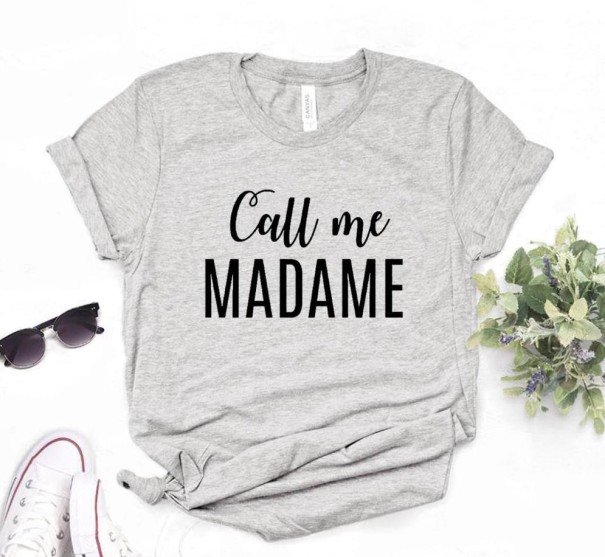 Damen-T-Shirt mit Aufdruck A1226 grau M