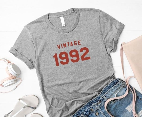 Damen-T-Shirt mit B104-Aufdruck grau XXS