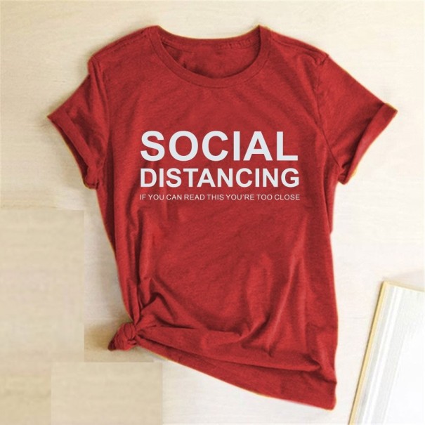 Damen-T-Shirt mit B221-Aufdruck rot S