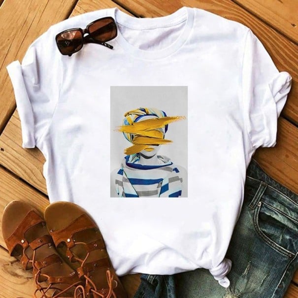 Damen-T-Shirt mit B397-Aufdruck weiß XS 3