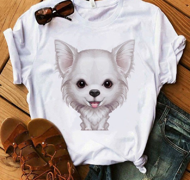 Damen-T-Shirt mit Chihuahua-Aufdruck XS 6