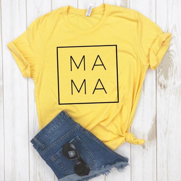 Damen-T-Shirt mit der Aufschrift MAMA gelb XL