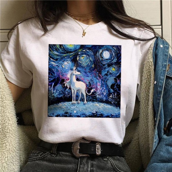 Damen-T-Shirt mit Einhorn-Aufdruck B305 L 18