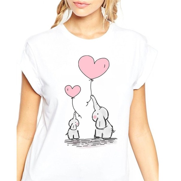 Damen-T-Shirt mit Elefanten L