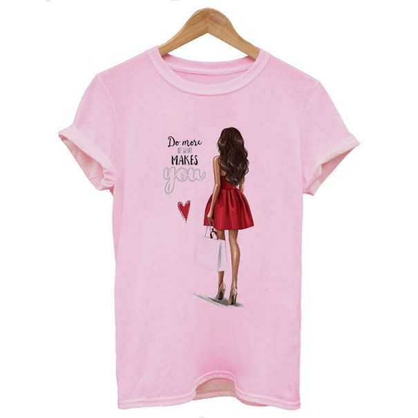 Damen-T-Shirt mit Frauenaufdruck rosa M