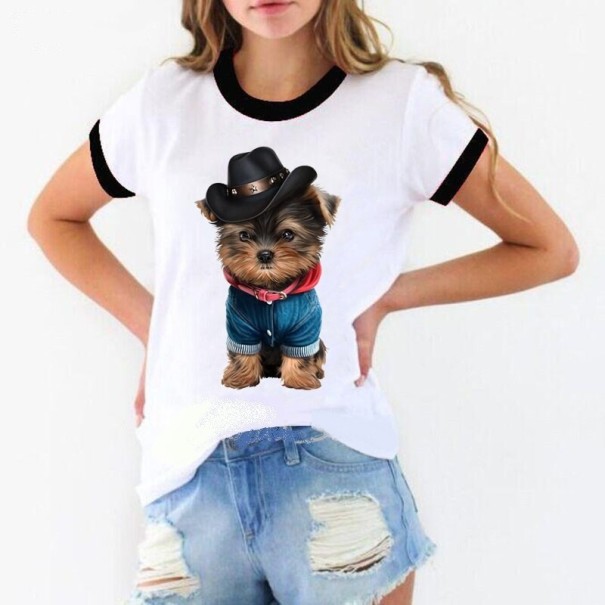 Damen-T-Shirt mit Hundeaufdruck A1320 L 2