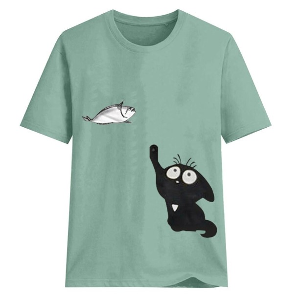 Damen-T-Shirt mit Katze A793 L 13