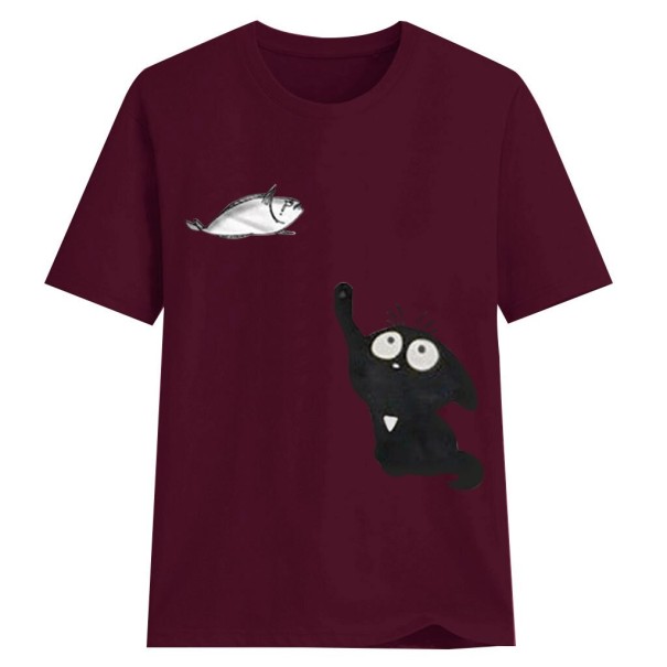 Damen-T-Shirt mit Katze A793 XS 10