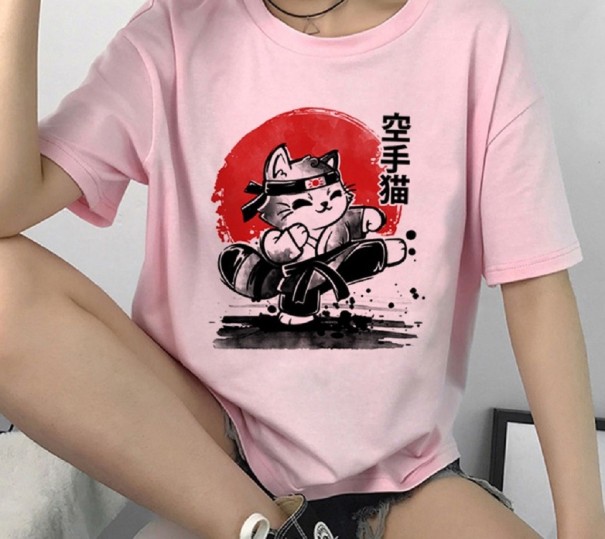 Damen-T-Shirt mit Katzenaufdruck B360 M 4