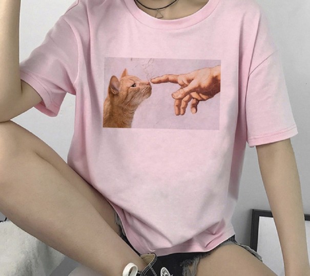 Damen-T-Shirt mit Katzenaufdruck B360 XS 15