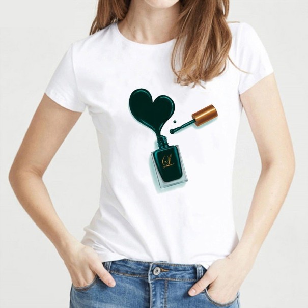 Damen-T-Shirt mit Lackdruck S 3