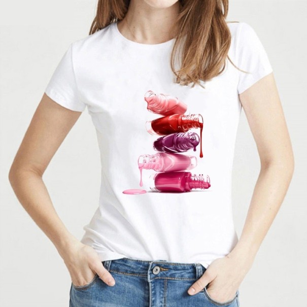 Damen-T-Shirt mit Lackdruck XXS 9