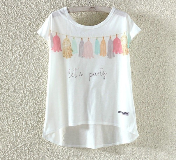 Damen-T-Shirt mit Let´s Party-Aufdruck L