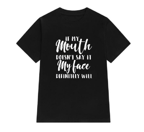Damen-T-Shirt mit lustigem Aufdruck B101 schwarz S