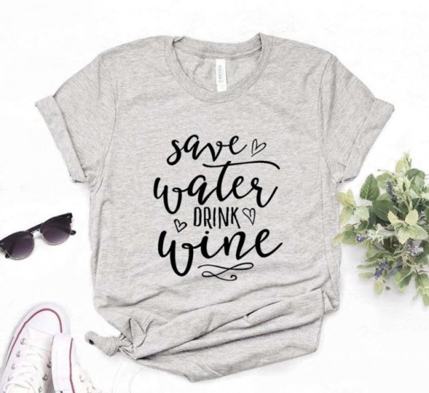 Damen-T-Shirt mit lustigem Aufdruck B316 grau M